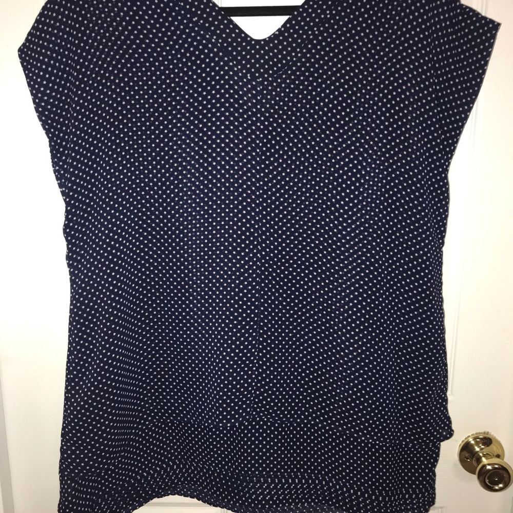 Converse Blue Sleeveless Blouse with star detail
